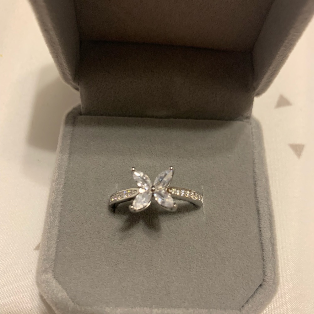 925 Sterling Silver Four Leaf Clover Good Luck Ring